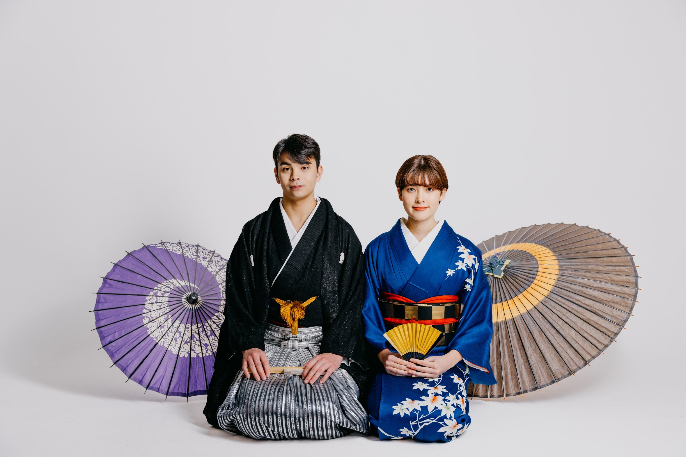 Couple Wearing Traditional Kimono